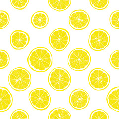 Seamless vector pattern with lemon slices