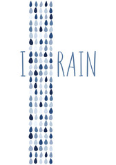 Seamless vector card with rain drops
