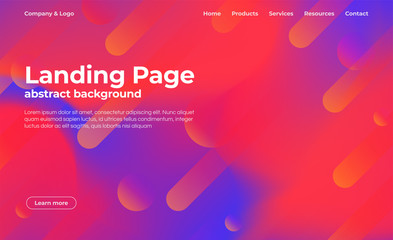 Landing page template. Abstract background with gradient shapes. Colorful background for website