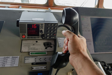 Navigational control panel and vhf radio