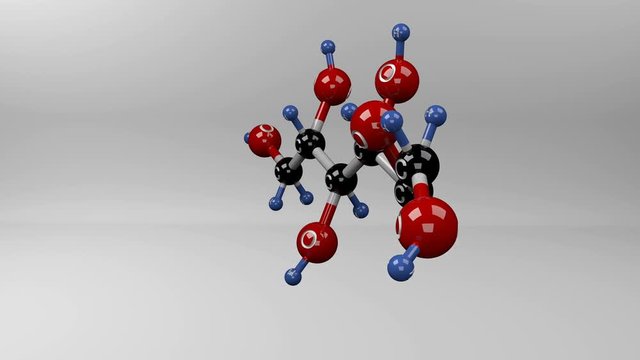 Fructose molecule. Molecular structure of fructose, natural monosaccharide found in almost all fruits.