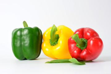 Sweet pepper isolated on white background.