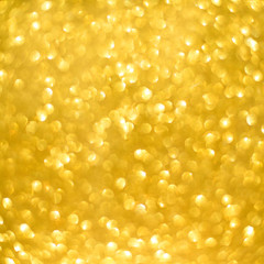 Beautiful Golden Glitter Bokeh Background With Copy Space