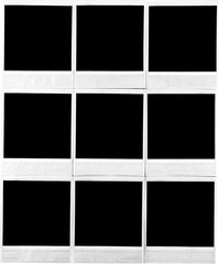 Nine Blank Polaroid Frames - Isolated