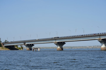 Landscape of bridge over river