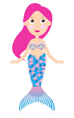 Obraz premium Vector Cartoon Mermaid