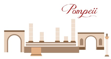 Naklejka premium the illustration with famous landmark the Pompei