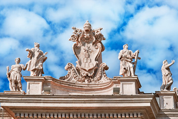 Fototapeta na wymiar Rome, St. Peter's Basilica in the Vatican, statues detail