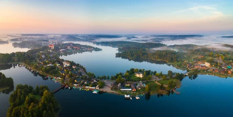 Foto op Canvas Uitzicht op de meren van bovenaf © alexugalek
