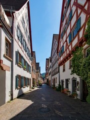 In der Altstadt von Hirschhorn, Hessen, Deutschland 