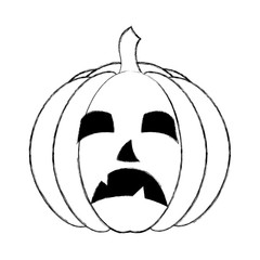 halloween pumpkin face sad cartoon