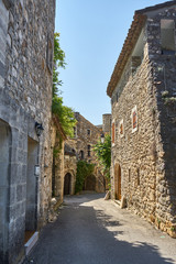 Fototapeta na wymiar Streets Of Aigueze Old Medieval Village In Occitanie Region Fran