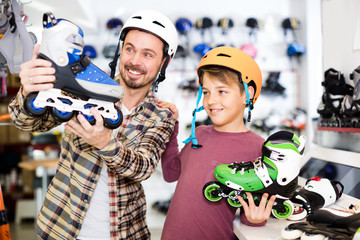 Sportsmen are looking for white roller-skates