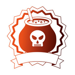 seal stamp halloween cauldron and ribbon