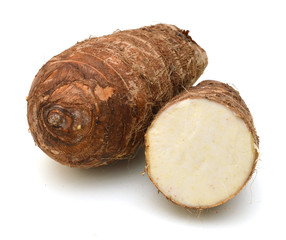 Taro on white background