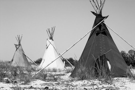 Grayscale teepees