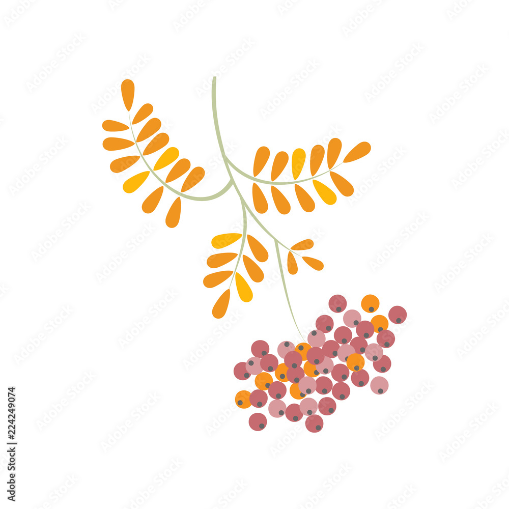 Poster branch with golden leaves. element of colored autumn illustration for mobile concept and web apps. d