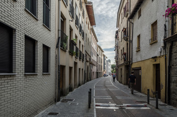 Fototapeta na wymiar Villava, España, 21/09/2018 : View of the streets of Villava