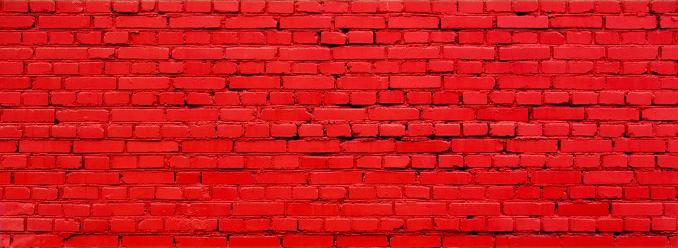 Fototapeta Old Painted Red brick wall Texture Background