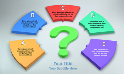 5 Options Infographic with Question Mark