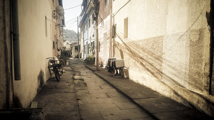 Alley, street in the janeior river favela - obrazy, fototapety, plakaty