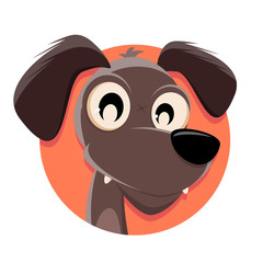 funny cartoon dog in a badge