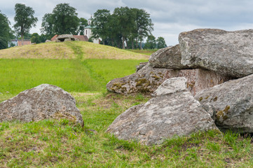 Megalithic stones in Slota, Falkoping, Sweden. Old ritual grounds.