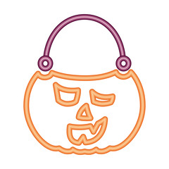 basket halloween pumpkin isolated icon