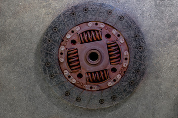 very used and old car clutch disc