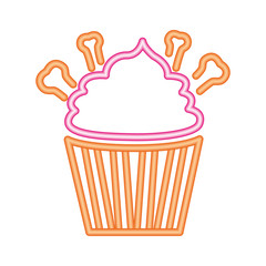 halloween sweet cupcake with bones isolated icon
