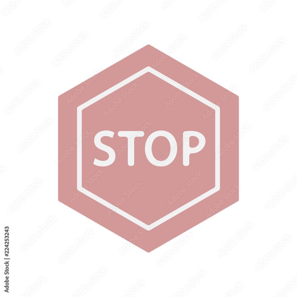 Poster stop sign colored icon. element of colored construction sign for mobile concept and web apps. color 