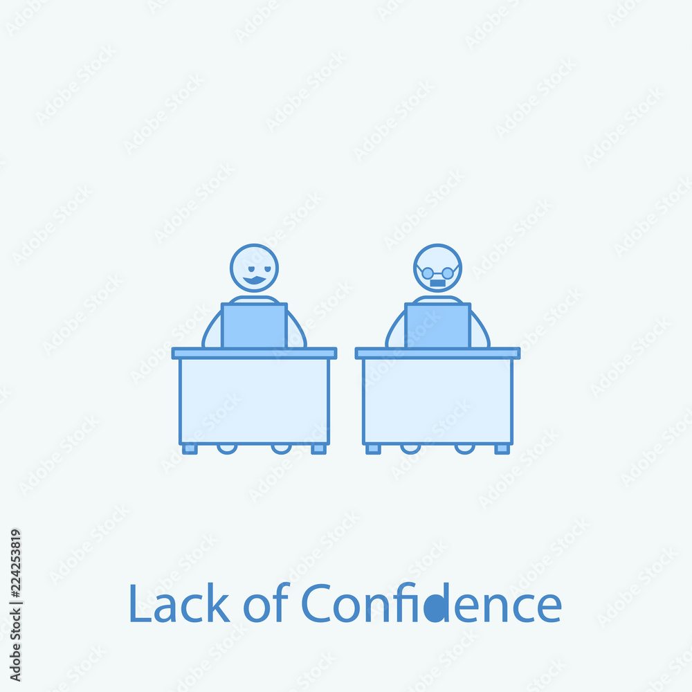 Poster do not trust a colleague 2 colored line icon. simple colored element illustration. outline symbol de