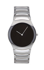 Silver wrist watch isolated with clipping path