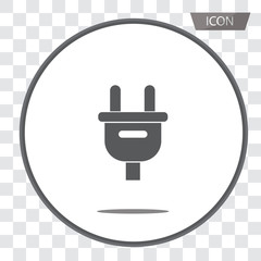 Plug icon vector isolated on white background.