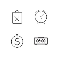 business simple outlined icons set