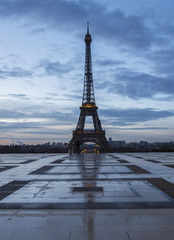 Eiffel Tower from Palais de Chaillot in Paris during sunrise