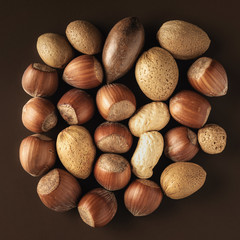 Natural background of nuts