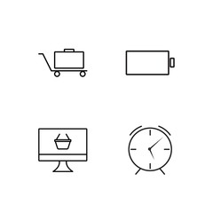 business simple outlined icons set