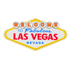 Classic retro Welcome to Las Vegas sign. Simple modern flat vector style illustration.