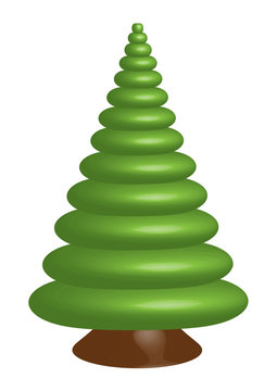 Single green tree spruce. Vector format.