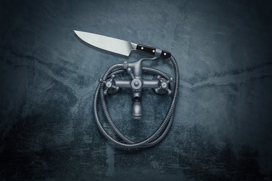 Chuveiro, wc com faca