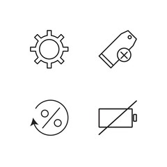 business simple outlined icons set