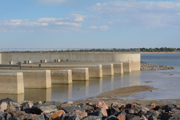 Colorado city water supply at Lake Standley reservoir for cities of Westminster, Northglenn, and Thornton in Colorado drying up from drought 