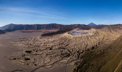 Fototapeta na wymiar Panorama view of Mountain Bromo active volcano crater in East Jawa, Indonesia.
