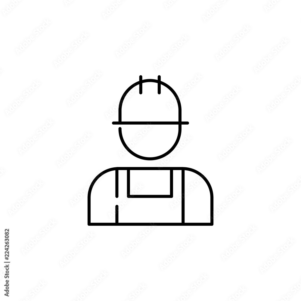 Poster worker, master icon. element of construction for mobile concept and web apps illustration. thin line