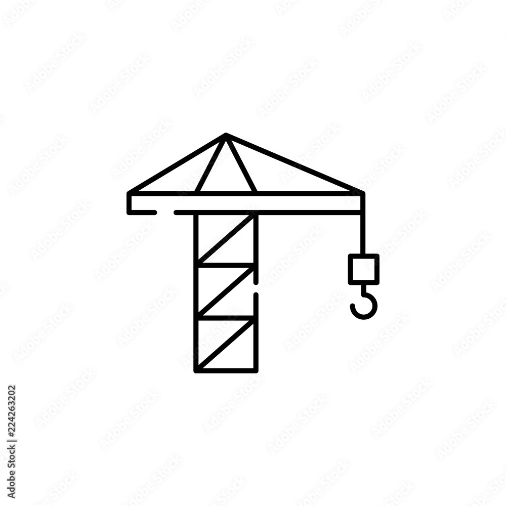 Poster crane icon. element of construction for mobile concept and web apps illustration. thin line icon for