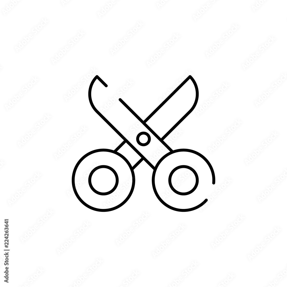 Poster scissors icon. element of construction for mobile concept and web apps illustration. thin line icon 