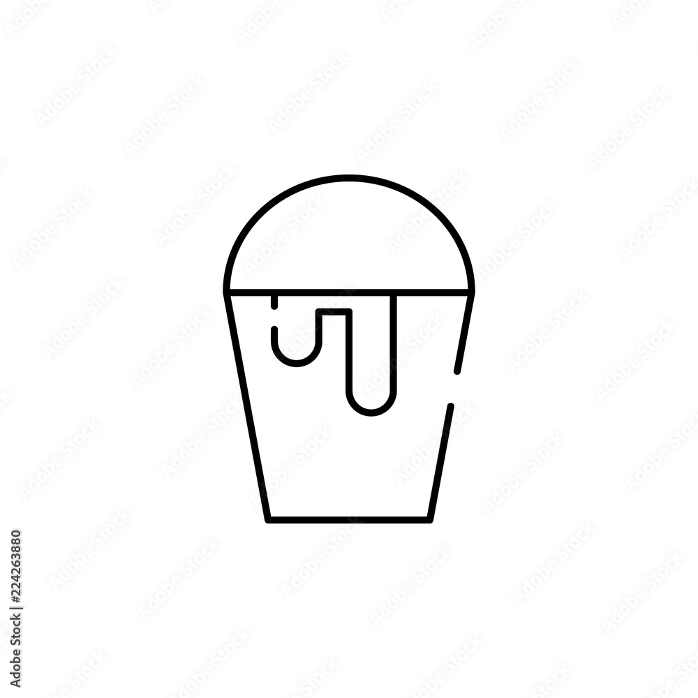 Poster bucket of paint icon. element of construction for mobile concept and web apps illustration. thin lin