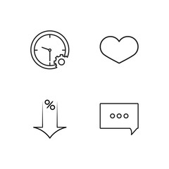 business simple outlined icons set