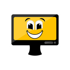 Isolated happy computer screen emote
